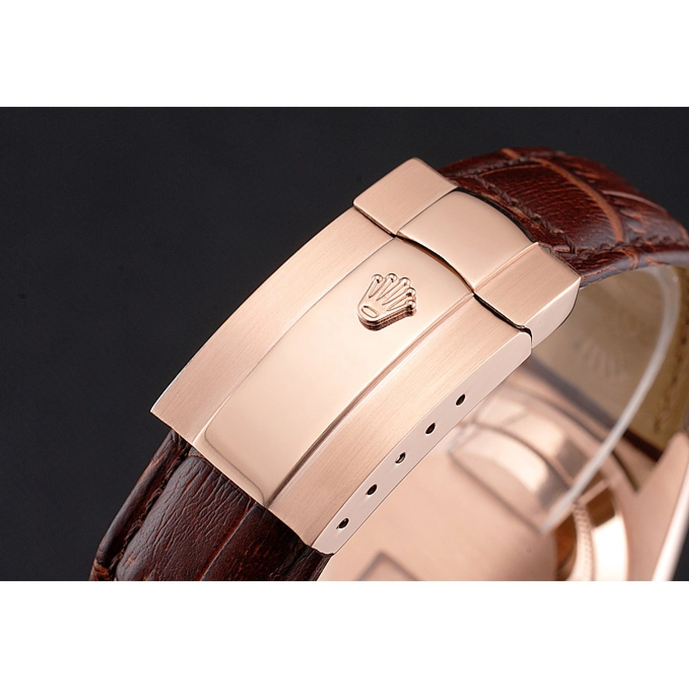 Good Copy Rolex Watches Case Strap Gold Dweller Rose Brown Leather Sky Rolex Brown Dial 0801